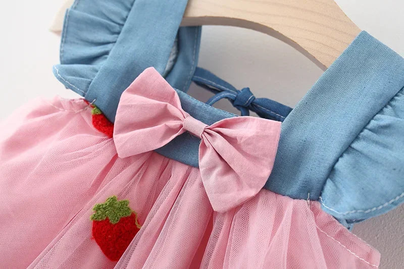 Embroidered Strawberry Princess Dress