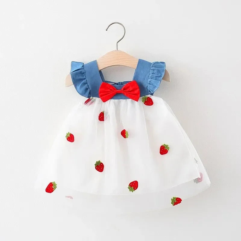 Embroidered Strawberry Princess Dress